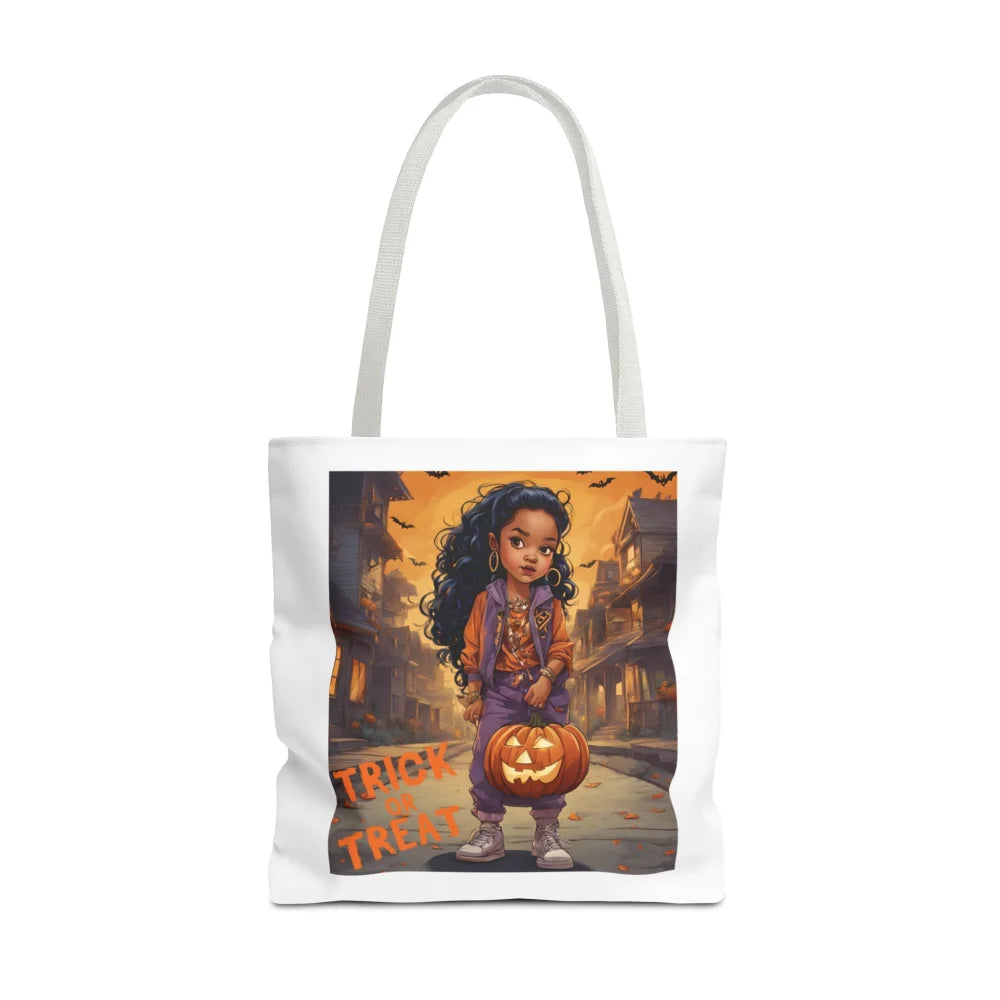 Halloween Tote Bag - Trick Or Treat Young Girl Walking Down Street Bags