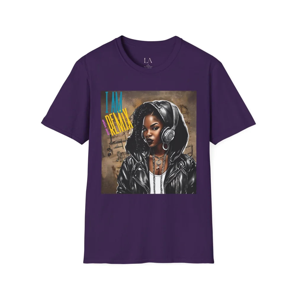 I Am Hip Hop Remix Unisex Softstyle T-Shirt S / Purple