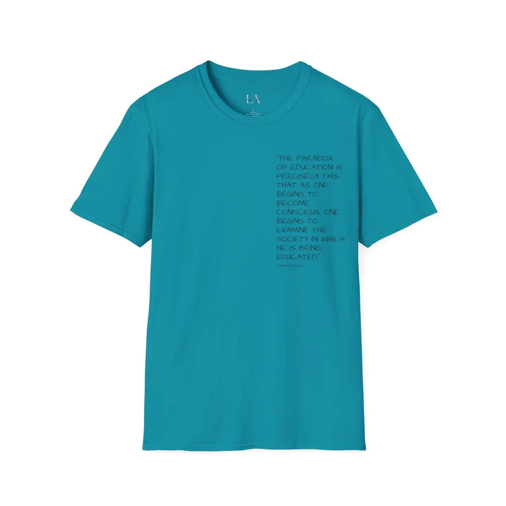 Knowledge And Consciousness Unisex Softstyle T-Shirt Tropical Blue / S