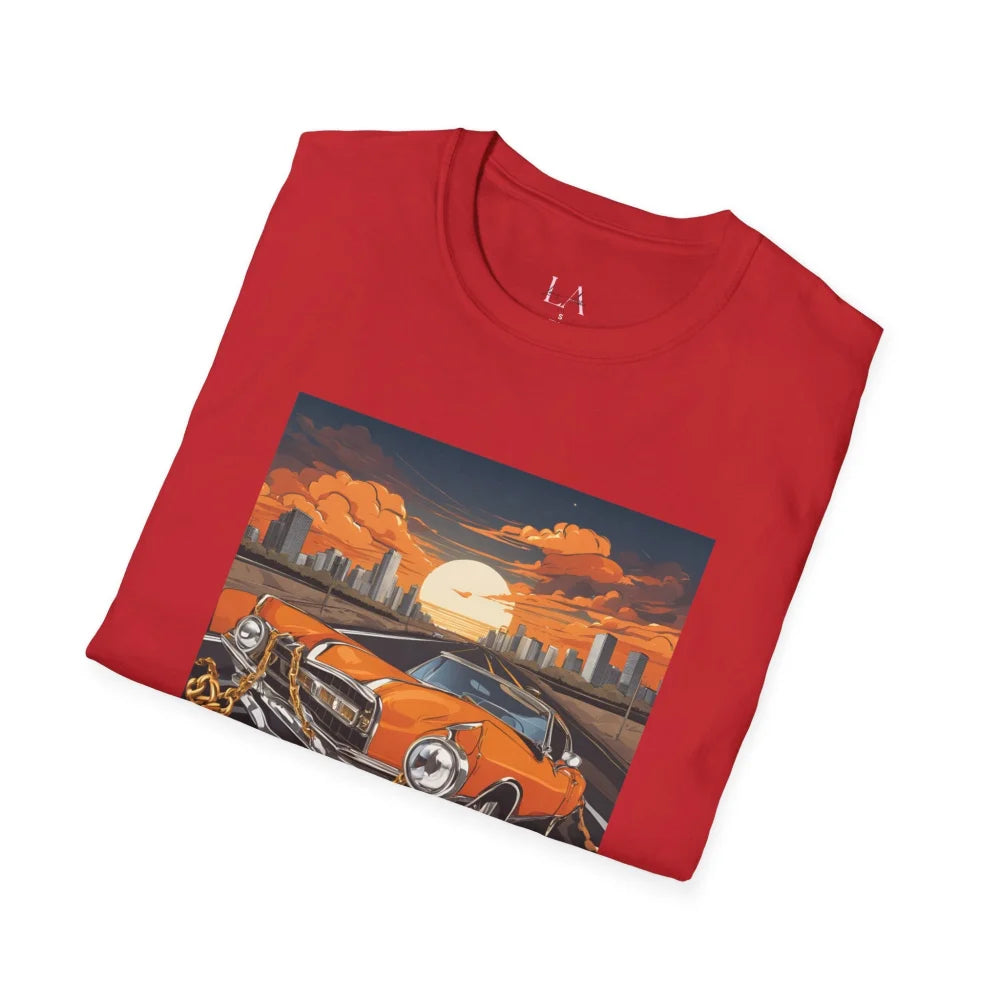 Ride With Pride - Urban Style Car And Gold Chain Hip Hop T-Shirt Unisex Softstyle