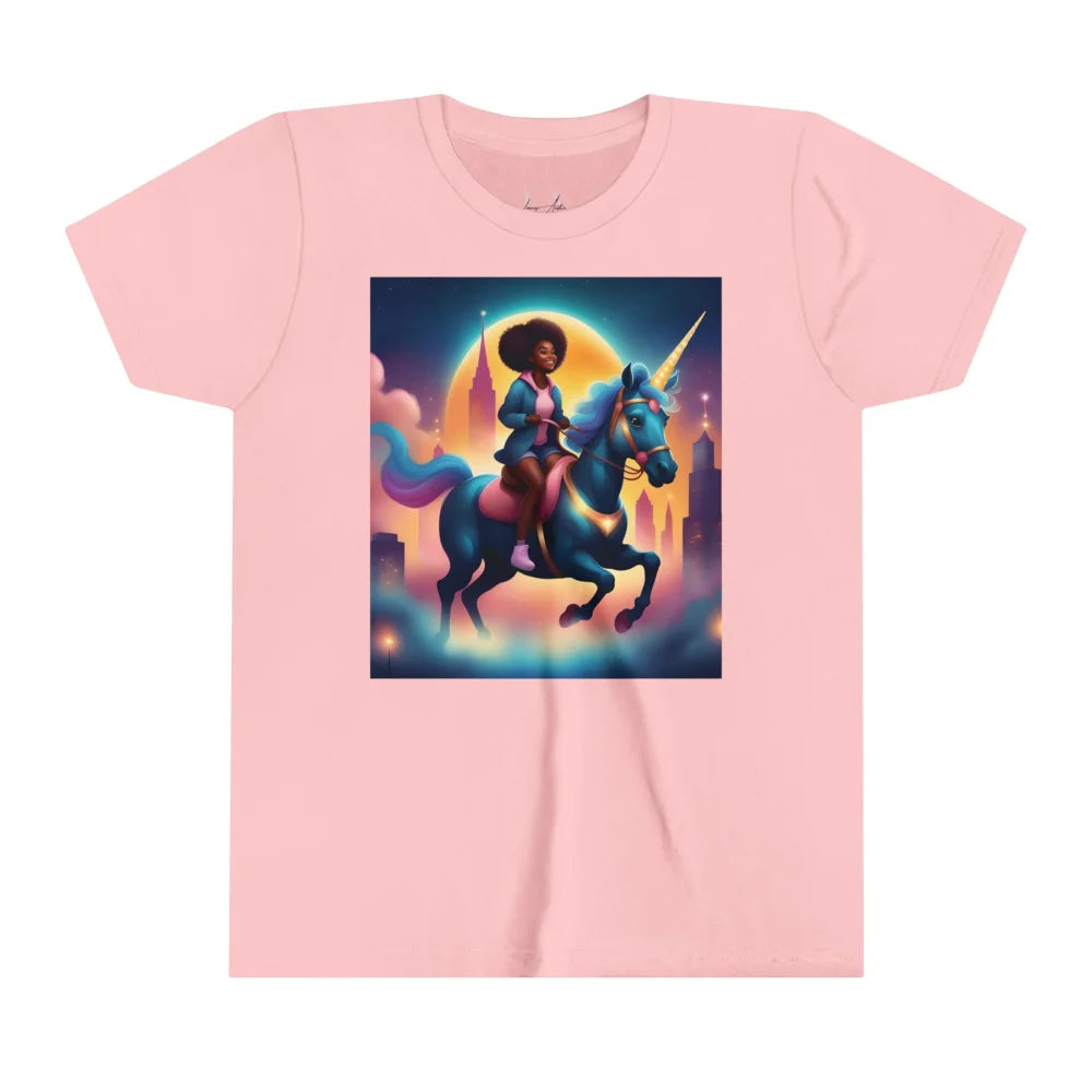 Unleash Your Magic - Urban Style Black Girl Unicorn Youth Short Sleeve Tee Kids Clothes