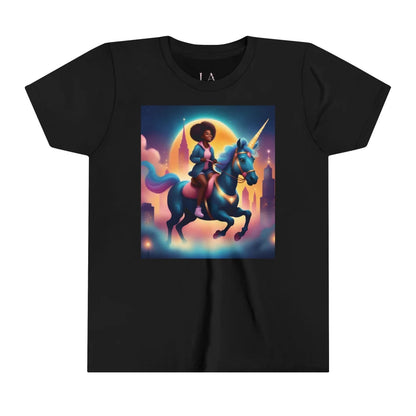 Unleash Your Magic - Urban Style Black Girl Unicorn Youth Short Sleeve Tee Kids Clothes