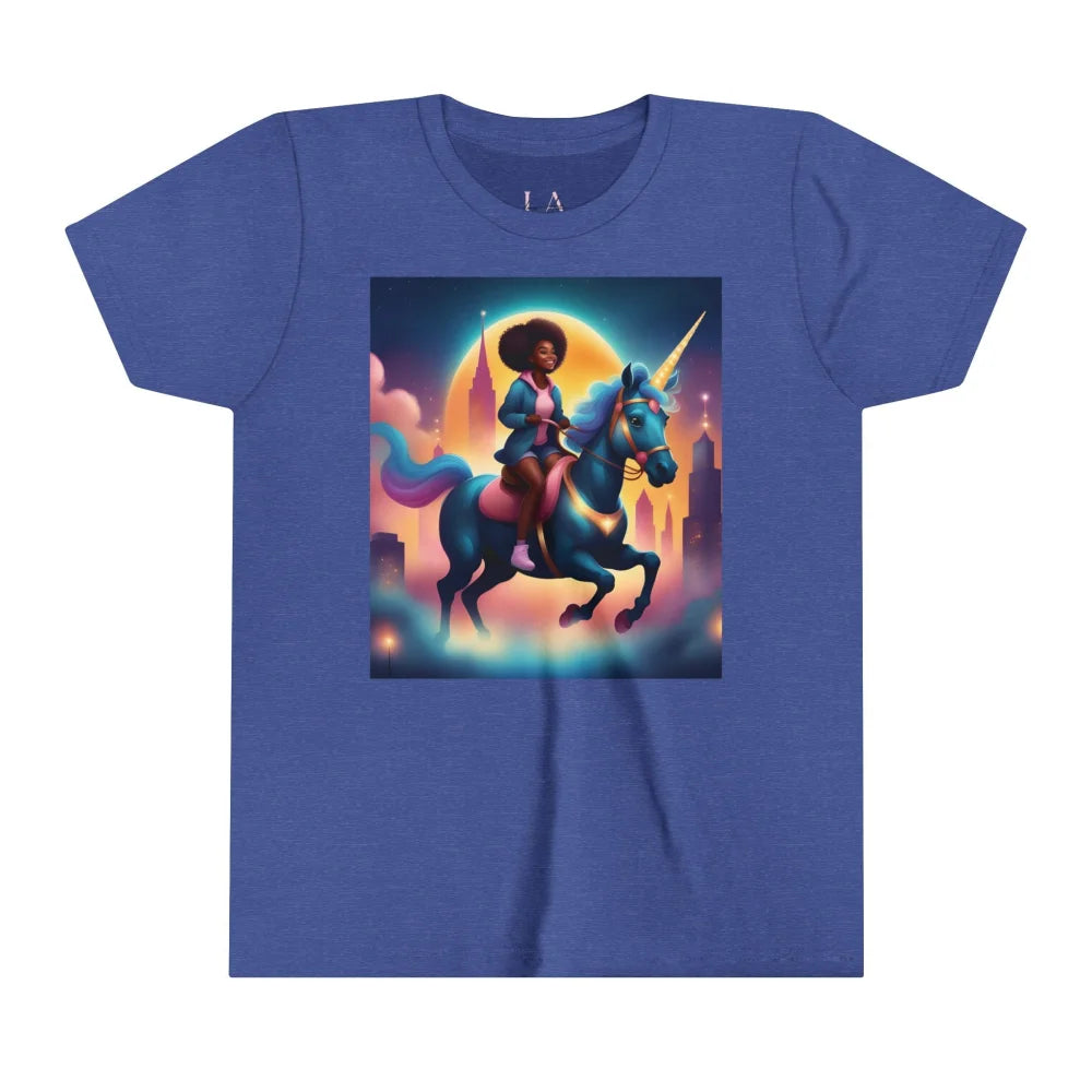 Unleash Your Magic - Urban Style Black Girl Unicorn Youth Short Sleeve Tee Kids Clothes