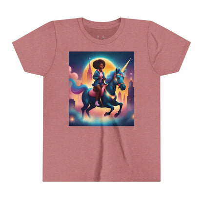 Unleash Your Magic - Urban Style Black Girl Unicorn Youth Short Sleeve Tee Kids Clothes