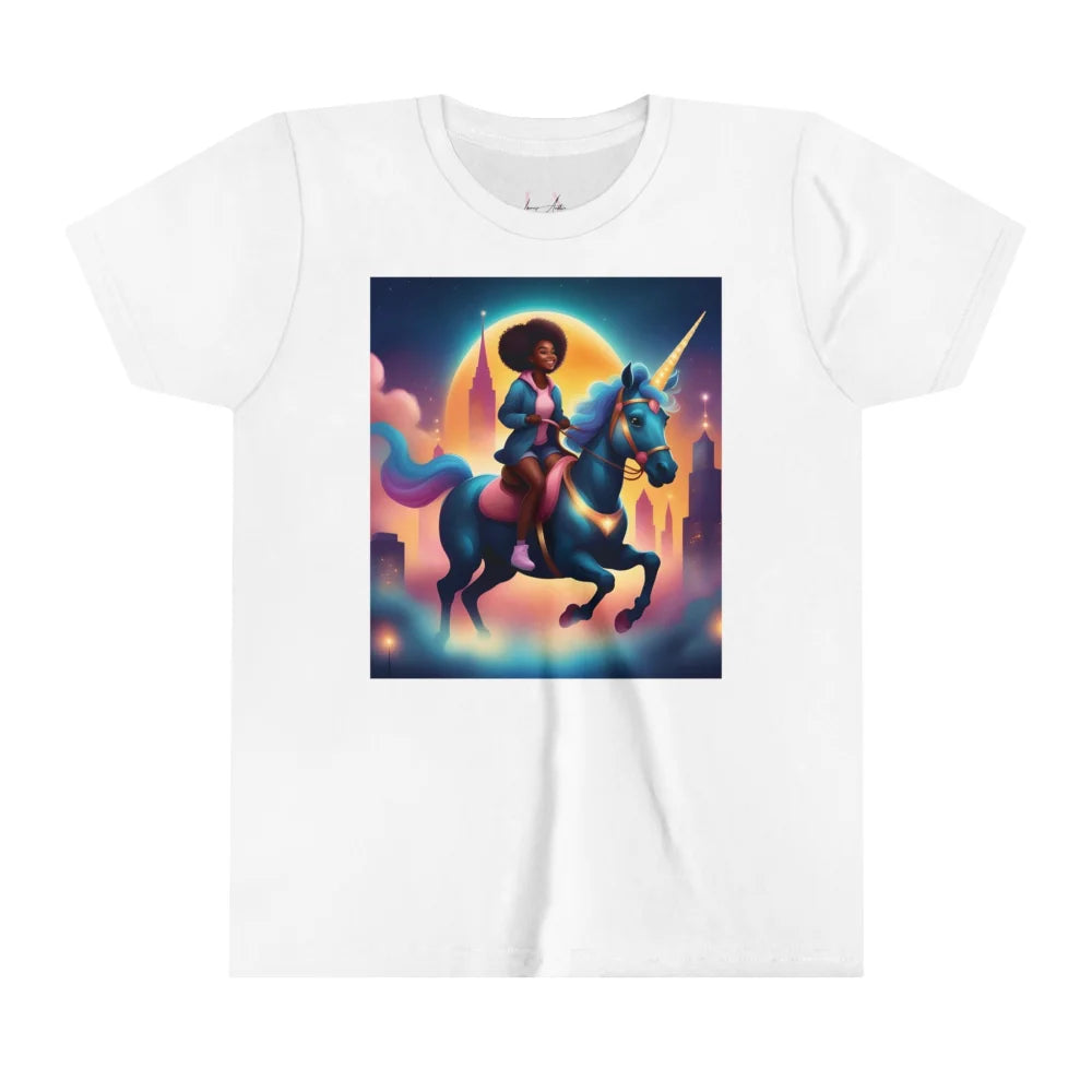 Unleash Your Magic - Urban Style Black Girl Unicorn Youth Short Sleeve Tee Kids Clothes