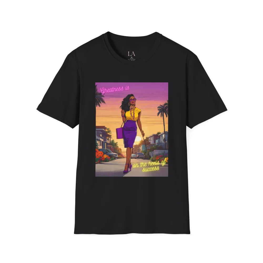 Urban Sleek Black Woman Power Unisex Softstyle T-Shirt Xs /